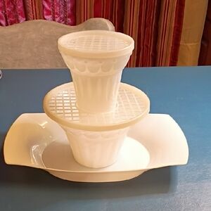 Tupperware Tuppercraft Floralier Three Tiered Flower Arrangement Vase